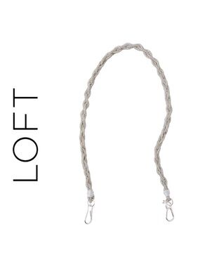 LOFT Sparkle Braided Silver Bag Strap 27” Drop NWT